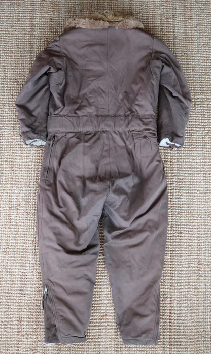 Vintage 1940s WW2 Japanese flight suit - antique aviator clothing - military pilot - fur lined
