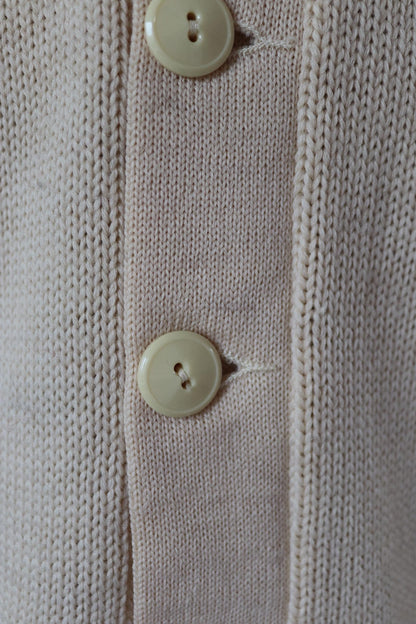 Vintage 1970s wool varsity sweater - white knitted jumper - American Ivy League cardigan - mod knitwear - 42” chest