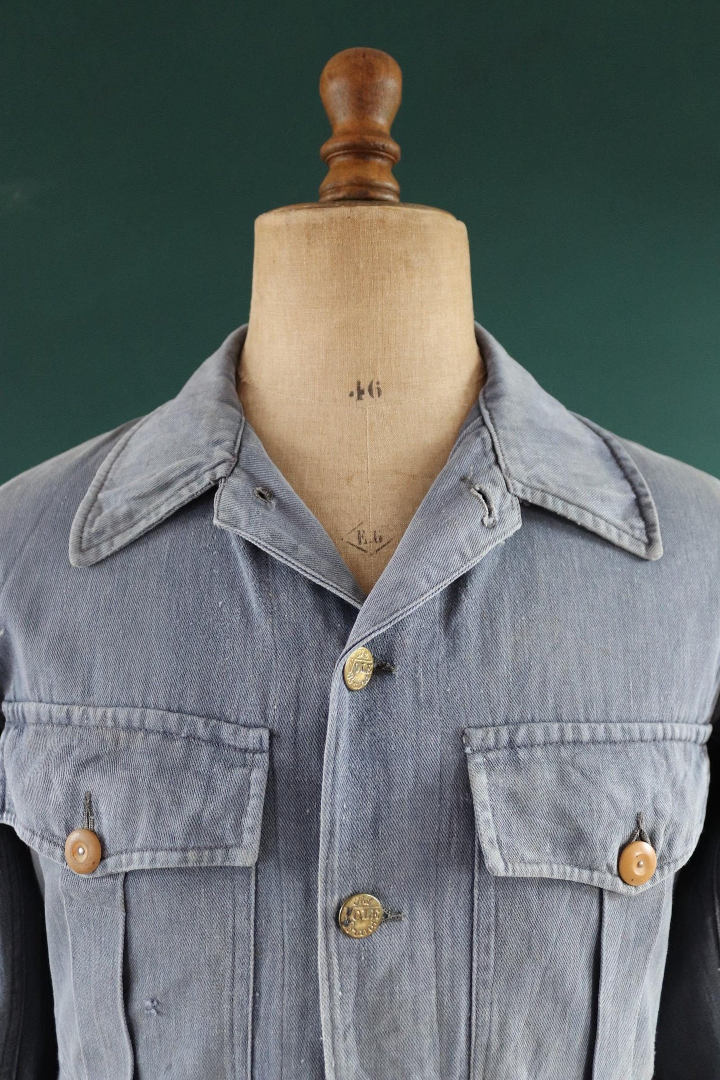 Vintage 1960s 60s Vole British blue cotton twill coveralls overalls work workwear chore boiler suit 41” 36” 27”