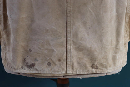 Vintage 1930s 30s 1940s 40s tin cloth duck cotton canvas hunting shooting jacket 43” chest Drybak American workwear work chore