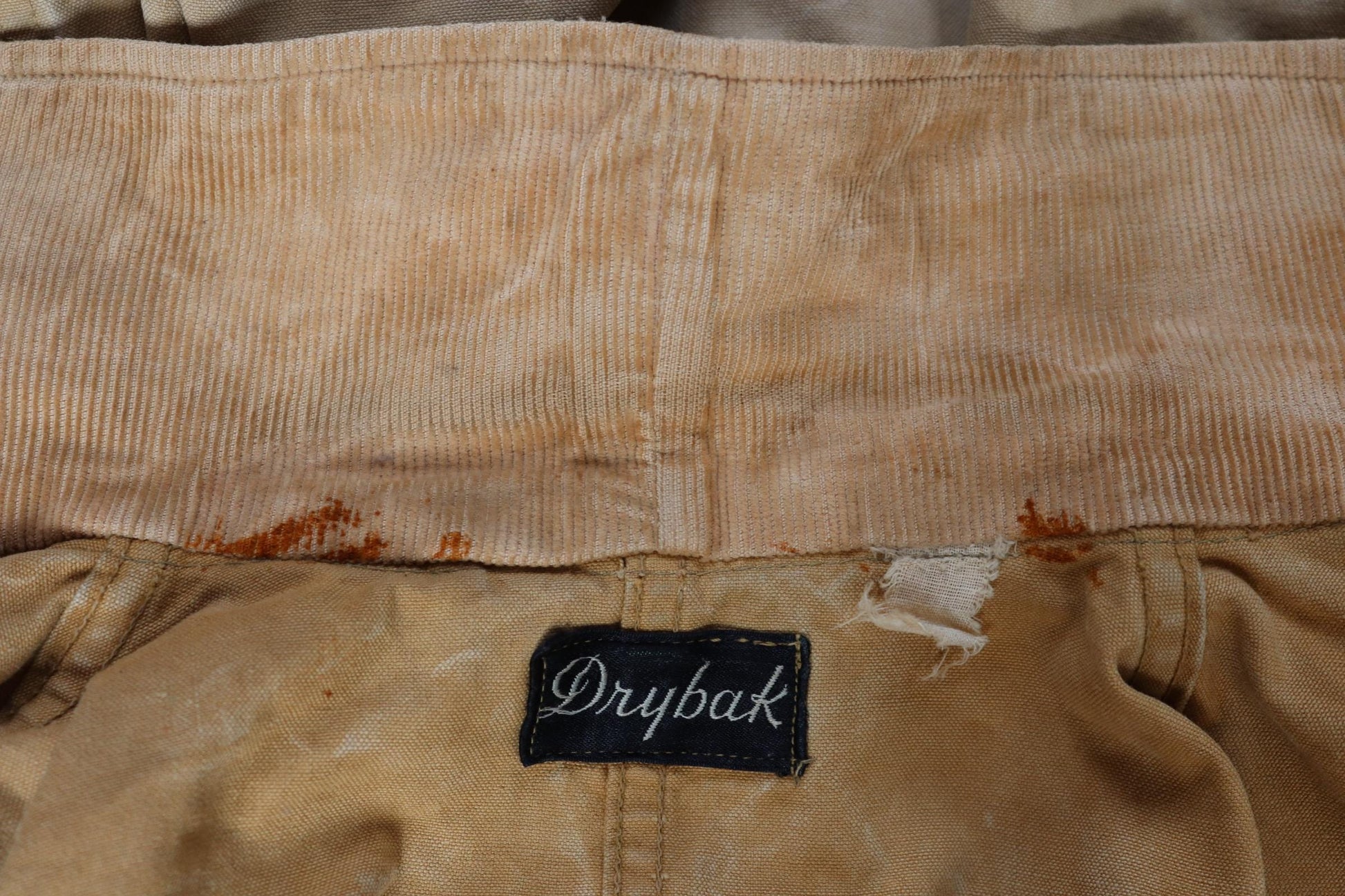 Vintage 1930s 30s 1940s 40s tin cloth duck cotton canvas hunting shooting jacket 43” chest Drybak American workwear work chore