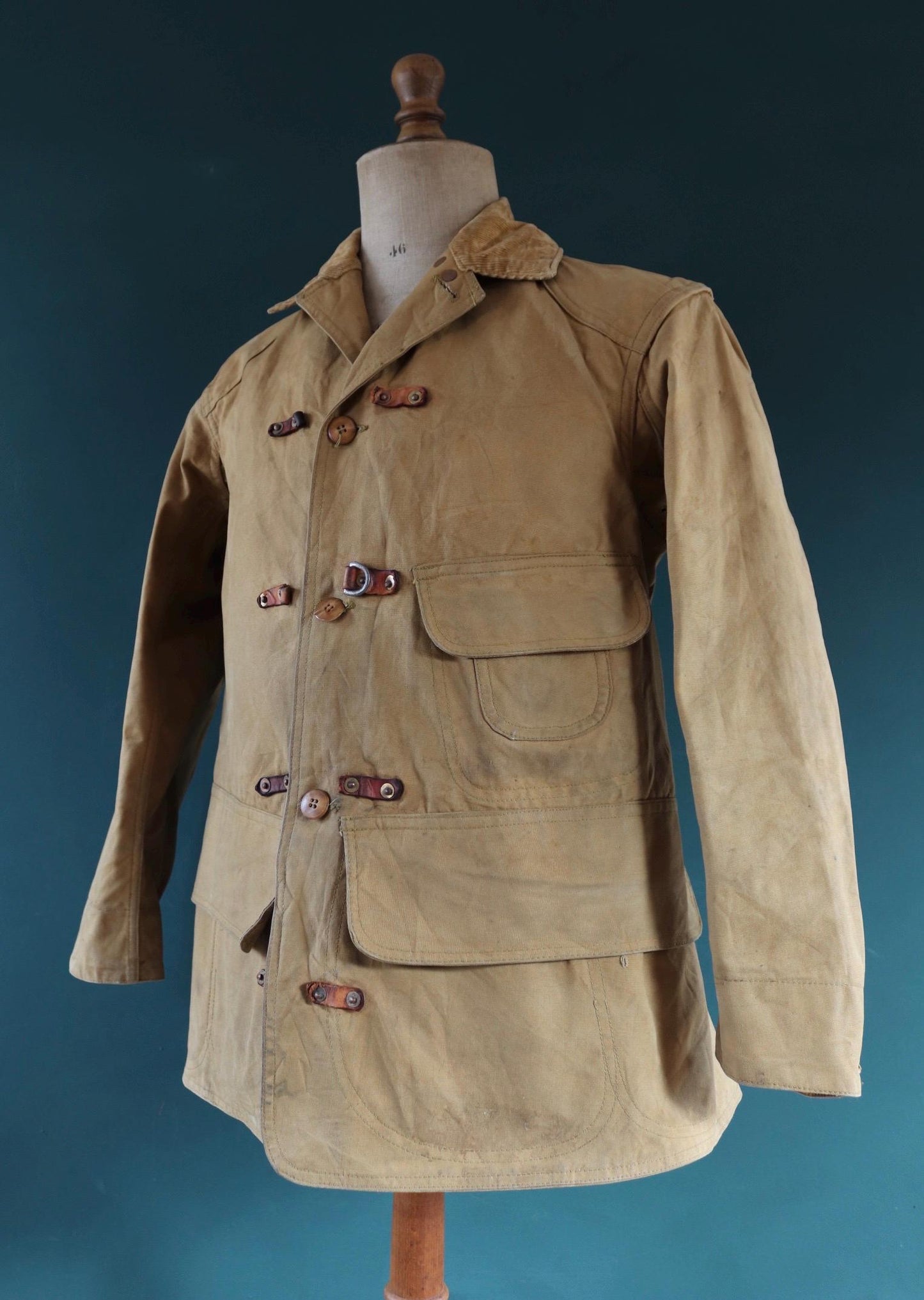Vintage 1930s 30s 1940s 40s Red Head tin cloth duck cotton canvas hunting shooting jacket 42” chest American workwear work chore