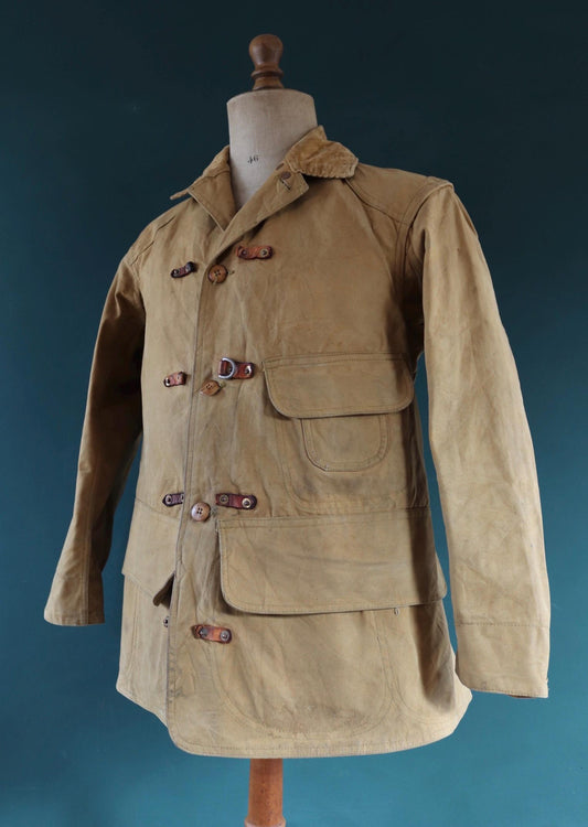 Vintage 1930s 30s 1940s 40s Red Head tin cloth duck cotton canvas hunting shooting jacket 42” chest American workwear work chore