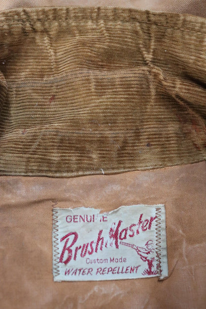 Vintage 1960s 60s Brush Master tan brown duck cotton canvas jacket hunting shooting American 47” chest workwear work chore