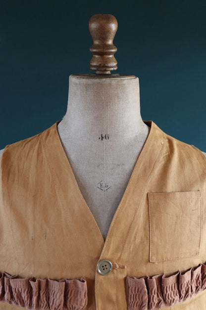 Vintage 1970s 80s utility vest - duck cotton waistcoat - hunting workwear - 44” chest