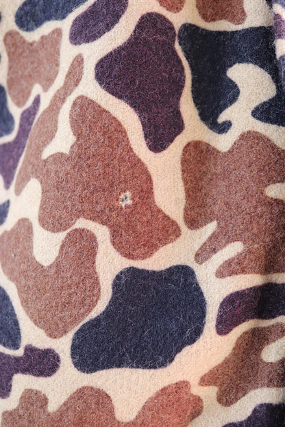 Vintage Woolrich shirt - woodland camo workwear - wool CPO - 43" chest - hunting chore - camping hiking