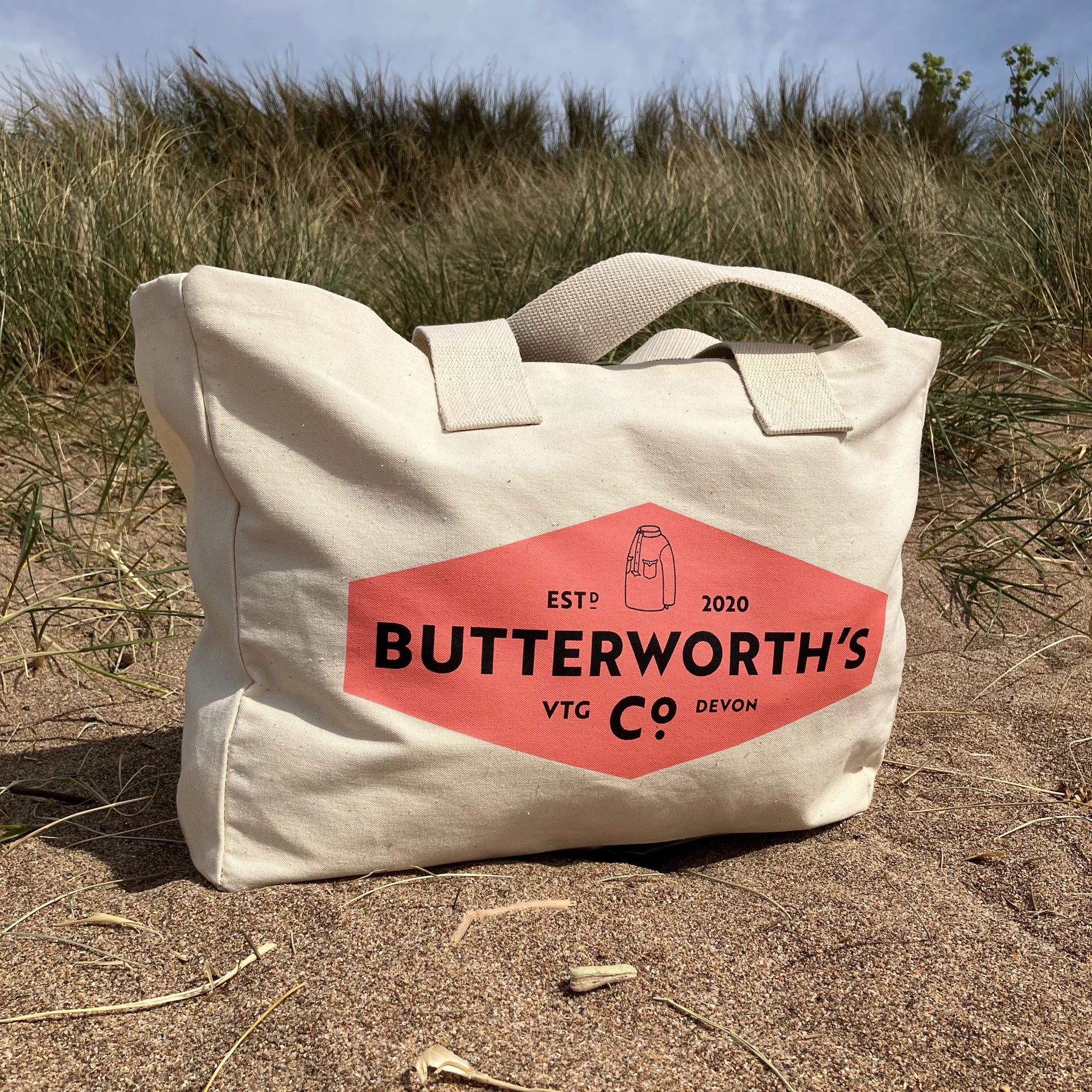 Cotton tote beach bag - Butterworth’s Vintage shop Devon