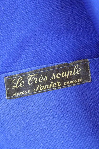 Vintage French workwear jacket blue work 1960s chore 37” chest bleu de travail cotton twill