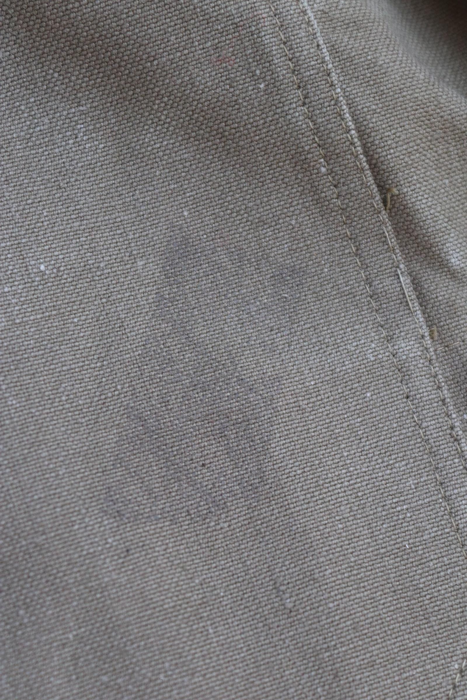 Vintage French military motorcycle trousers - 1950s overall pants - khaki green cotton canvas - dispatch rider - 40” x 29”