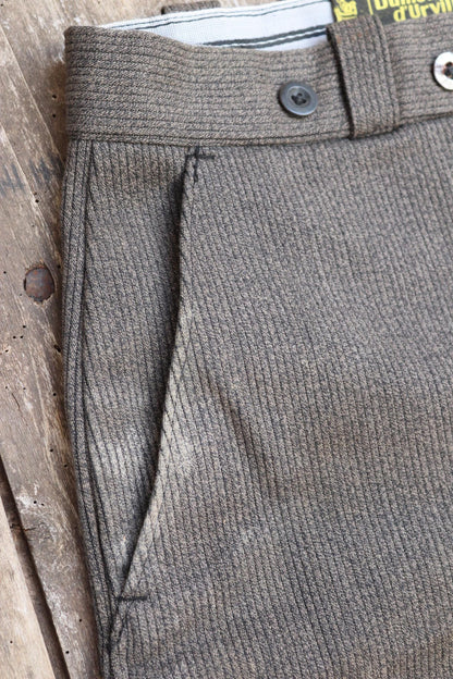 Vintage French workwear trousers jodhpurs 1960s brown velours côtelé corduroy hunting riding breeches 40” x 26”