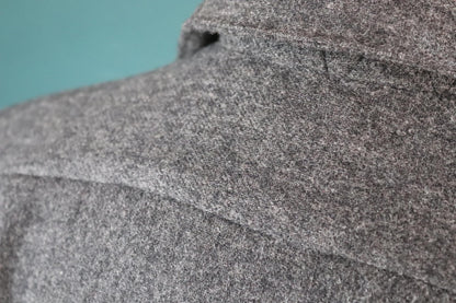 Vintage 1960s wool shirt McGregor loop collar plain grey hiking camping 42” chest