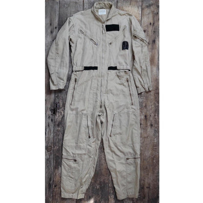 Vintage 1960s USN military flight suit coveralls Vietnam light zone khaki brown overalls MIL C 5390G 40” x 34” x 28” military Conmar