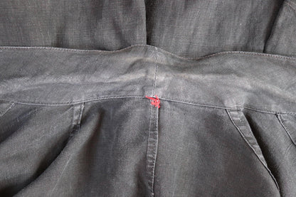 Antique French duster coat - vintage chore jacket - indigo linen workwear - maquignon - 51” chest