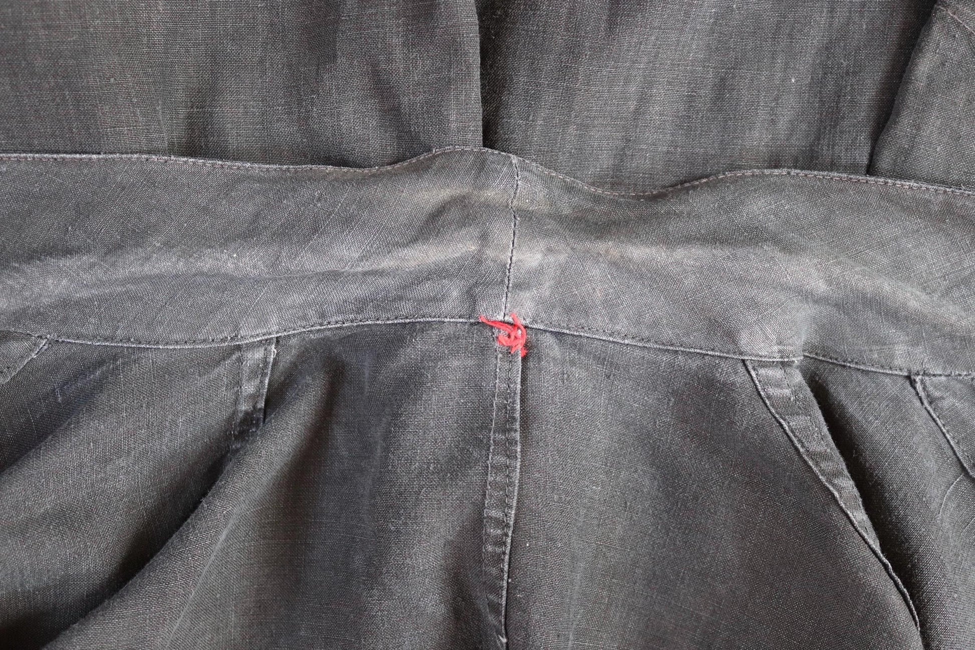 Vintage antique French indigo linen maquignon coat workwear duster work chore coat machinist 51” chest