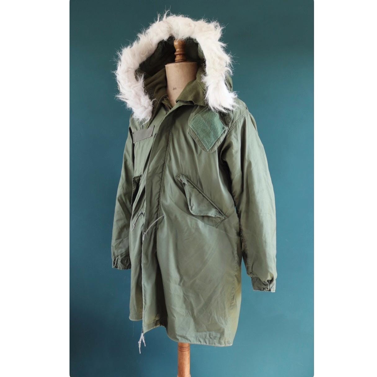 Vintage M65 fishtail parka jacket US military Vietnam era mod scooter 48” chest
