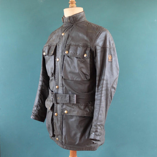 Vintage 1970s Belstaff International jacket - waxed cotton - motorcycle trial bike racing - 40" chest
