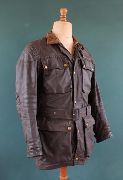 Vintage 1970s Belstaff Roadmaster jacket - waxed cotton - motorcycle trial bike racing - 40" chest