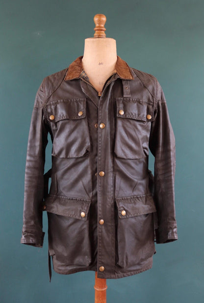 Vintage 1970s Belstaff Roadmaster jacket - waxed cotton - motorcycle trial bike racing - 40" chest