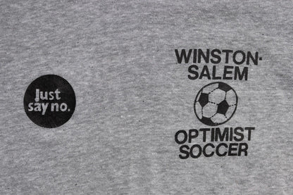 Vintage 1980s kids football t shirt - just say no - soccer sportswear - 32” chest - for age 7, 8, 9