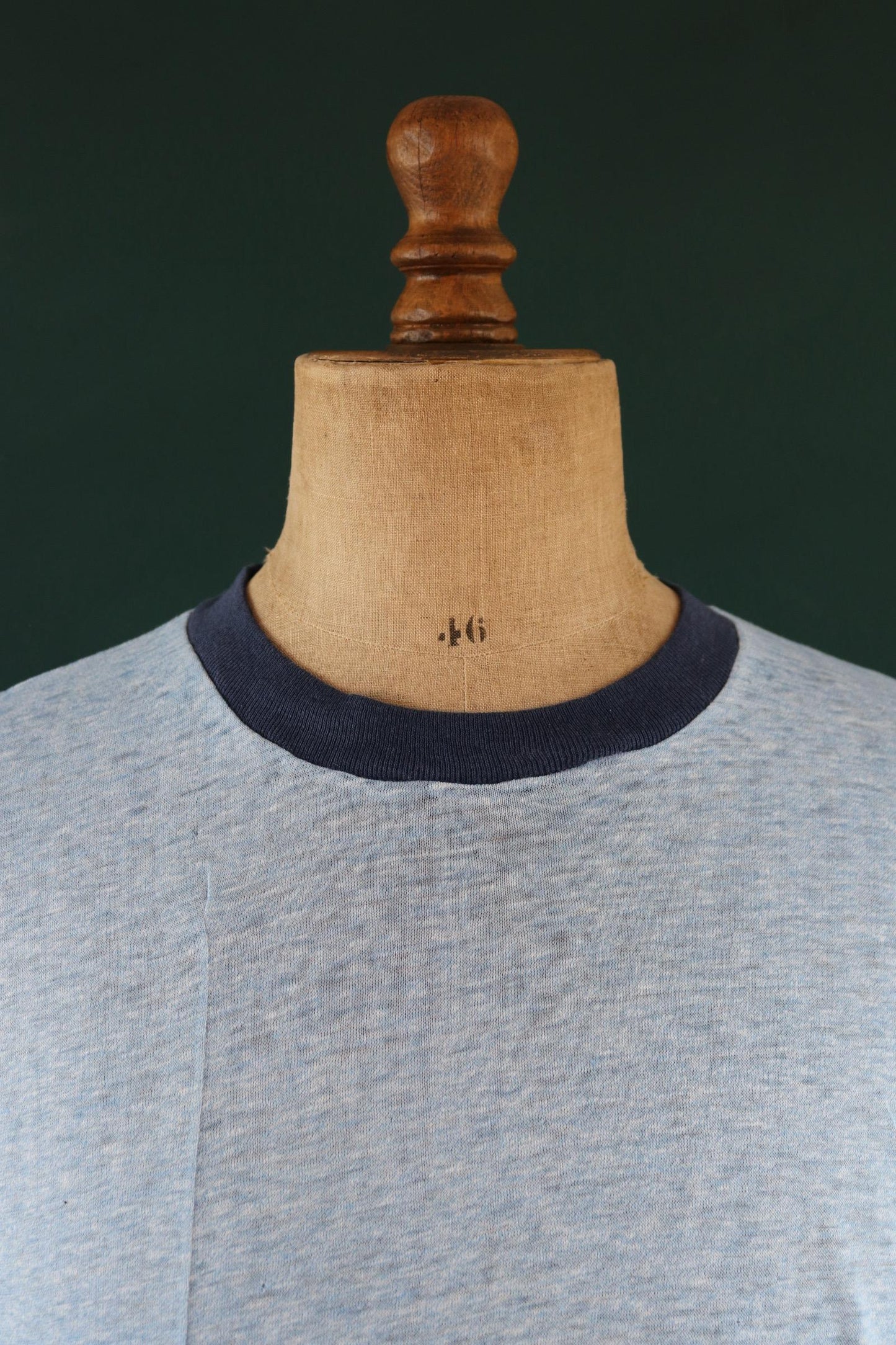 Vintage 1980s t shirt - paper thin - blue marl - 41” chest - ringer sportswear - made in USA