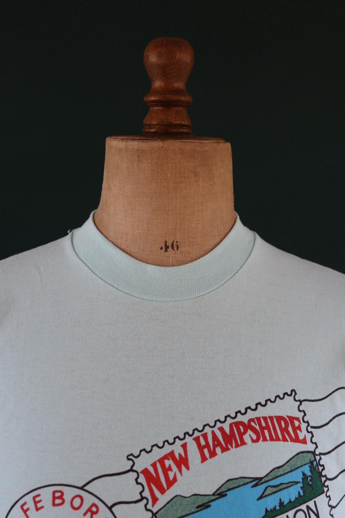 Vintage 1990s tourist t shirt - New Hampshire print - mint green - 41” chest