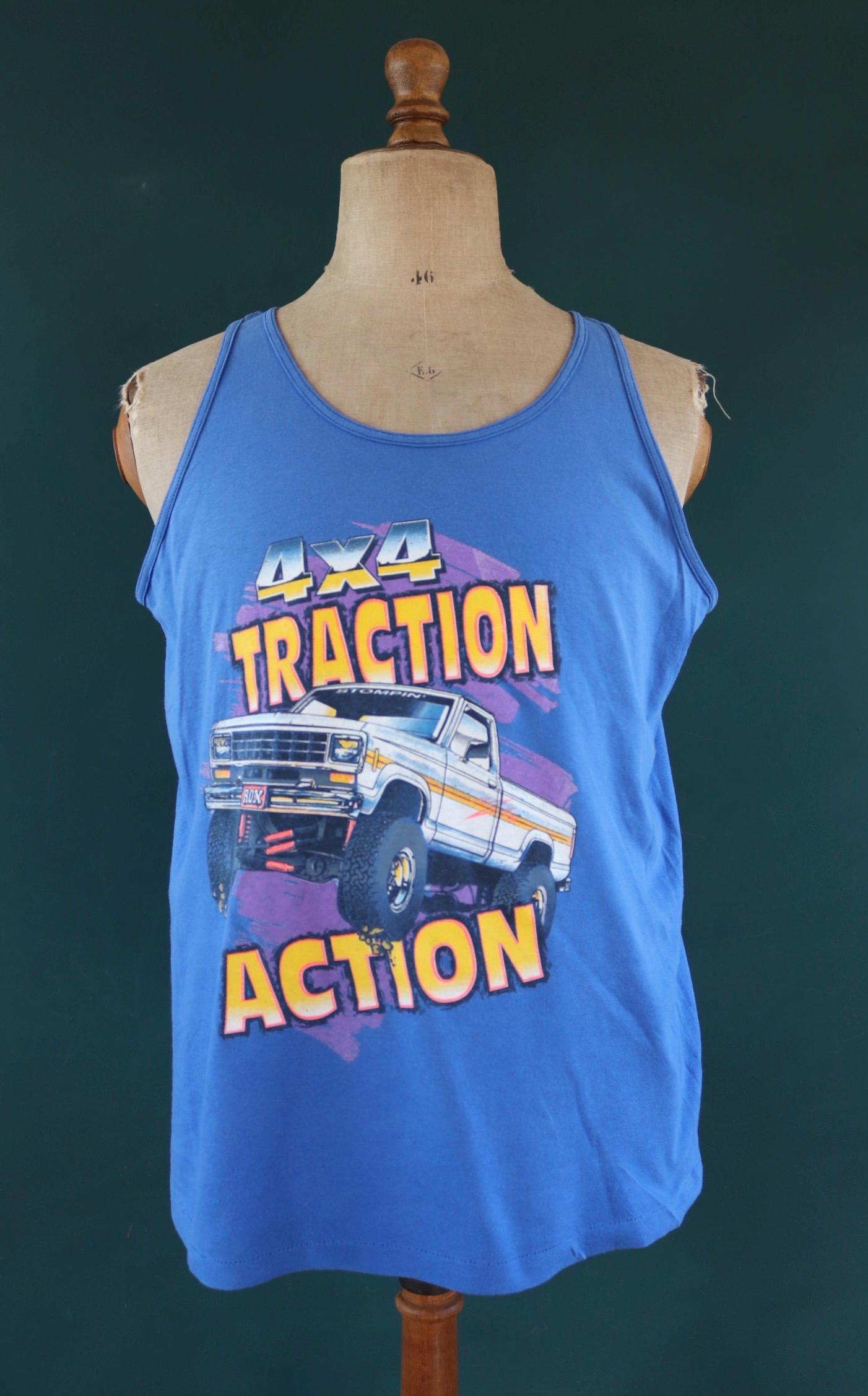 Vintage 1990s monster truck t shirt - vest top - off road design - tourist souvenir singlet - 42” chest
