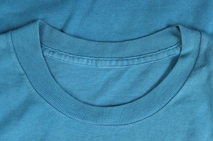 Vintage 1990s sailing t shirt - boat print - turquoise blue - 35” chest