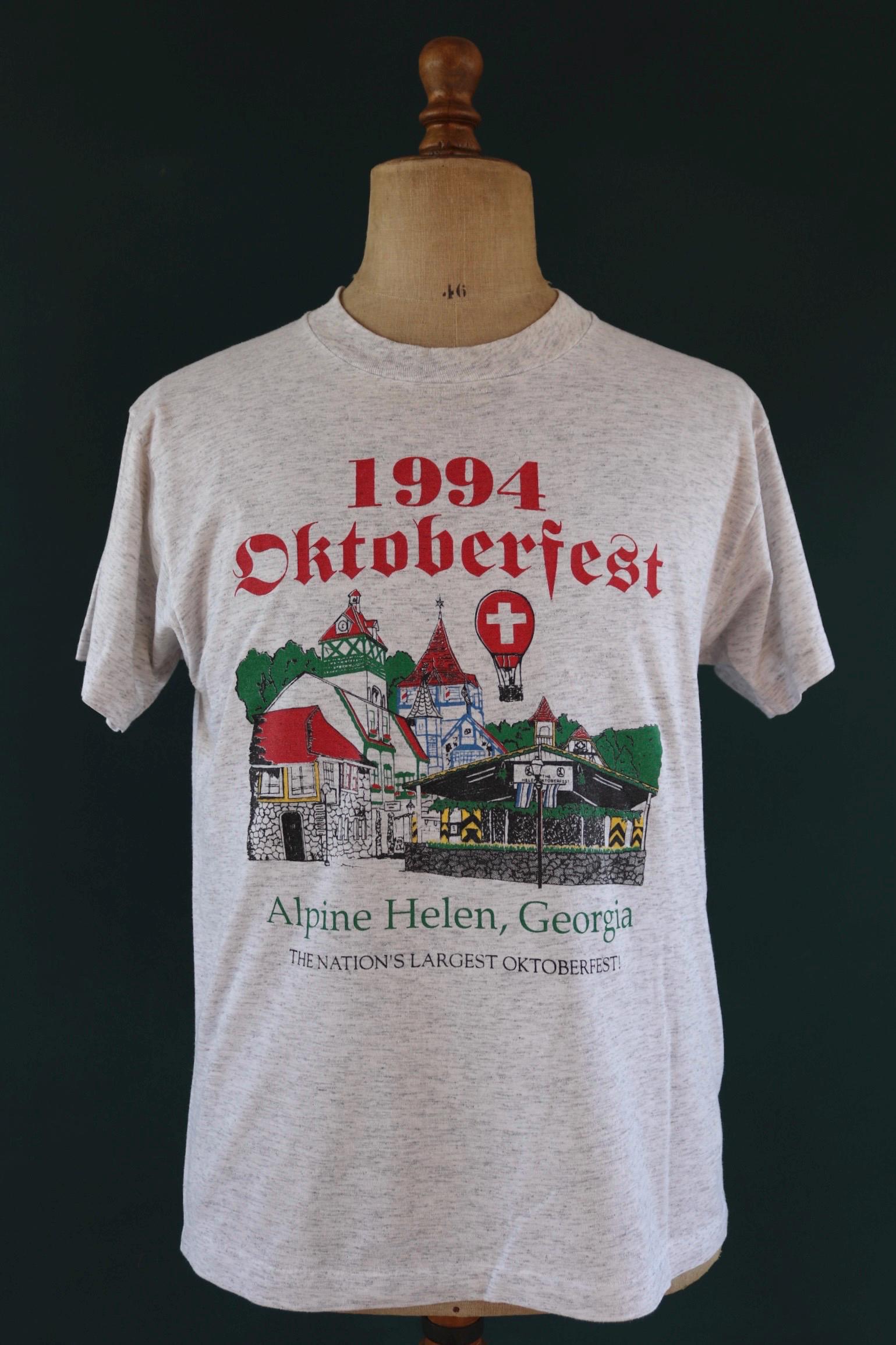 Vintage 1990s Oktobertfest t shirt - Georgia print - grey marl - 42” chest
