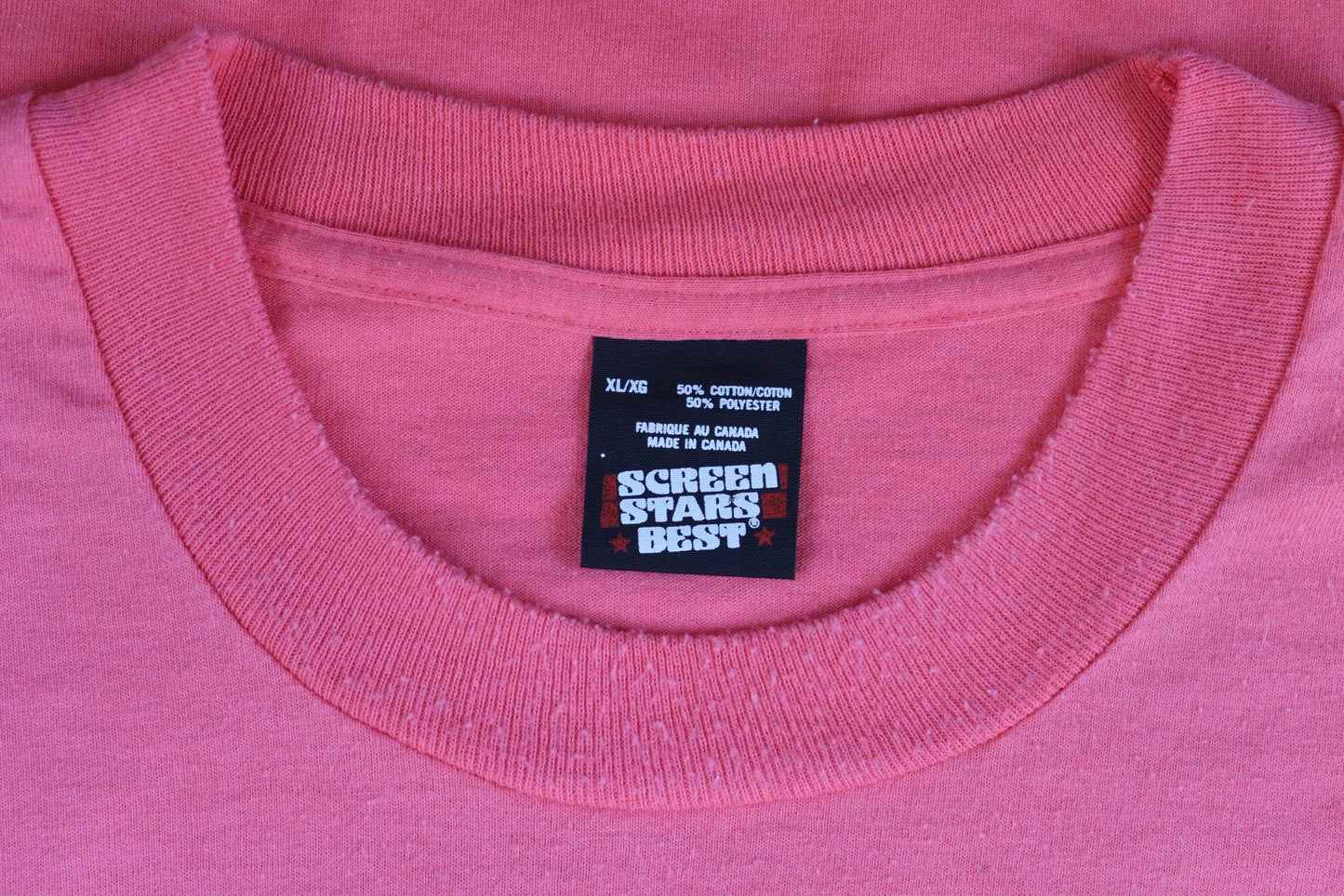 Vintage 1990s t shirt - hammer time print - salmon pink - 44” chest