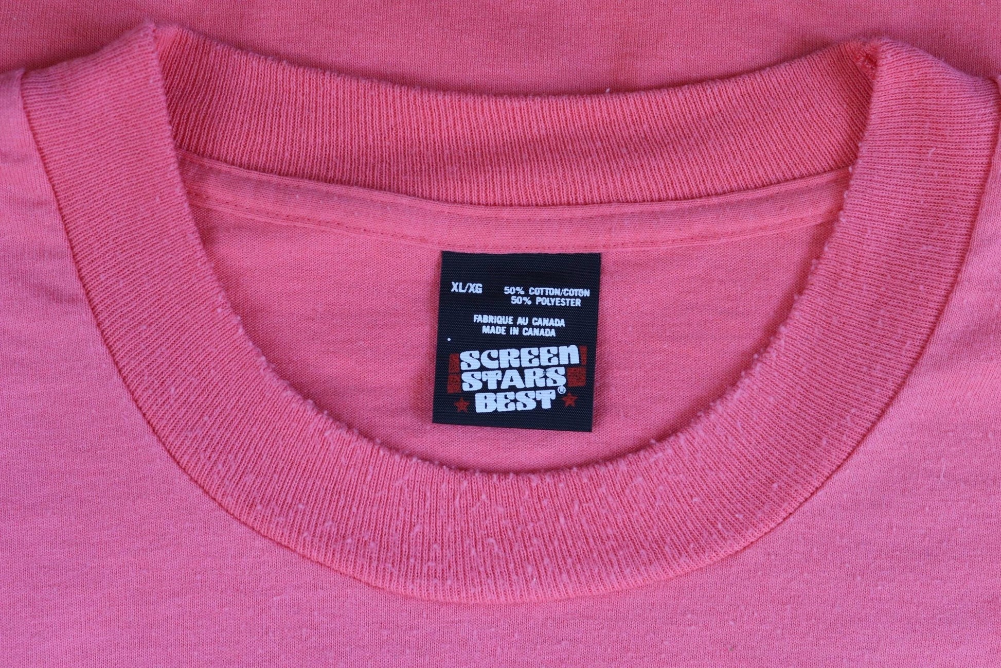 Vintage 1990s t shirt - hammer time print - salmon pink - 44” chest