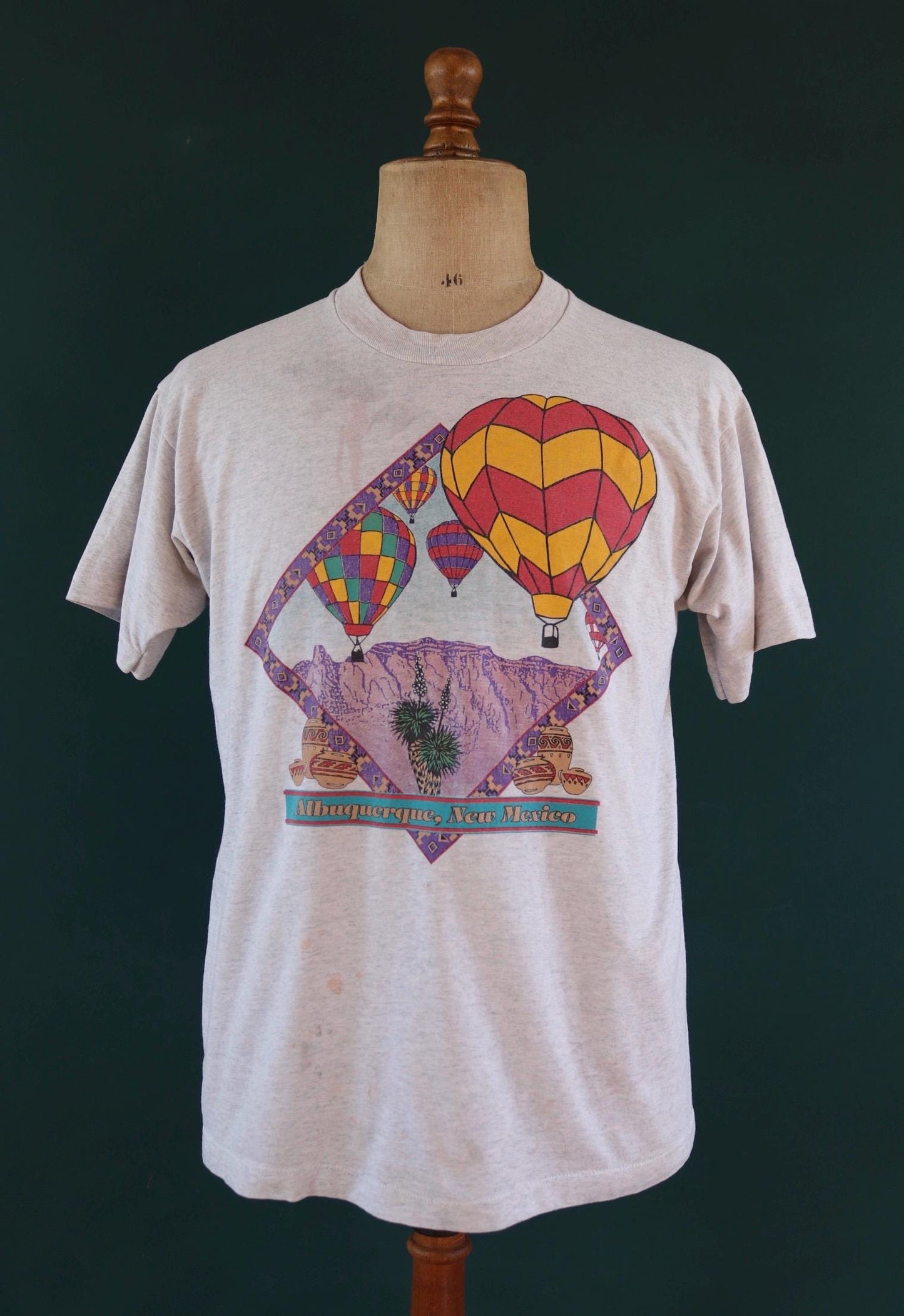 Vintage 1990s New Mexico souvenir t shirt - hot air balloon design - 43” chest
