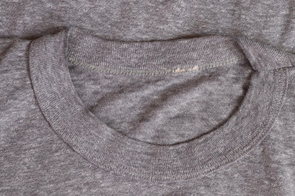 Vintage 1970s 80s grey marl t shirt - geochem crew - water bird print - 41” chest