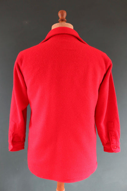Vintage Woolrich wool shirt 1950s plain red camp camping hiking 40” chest