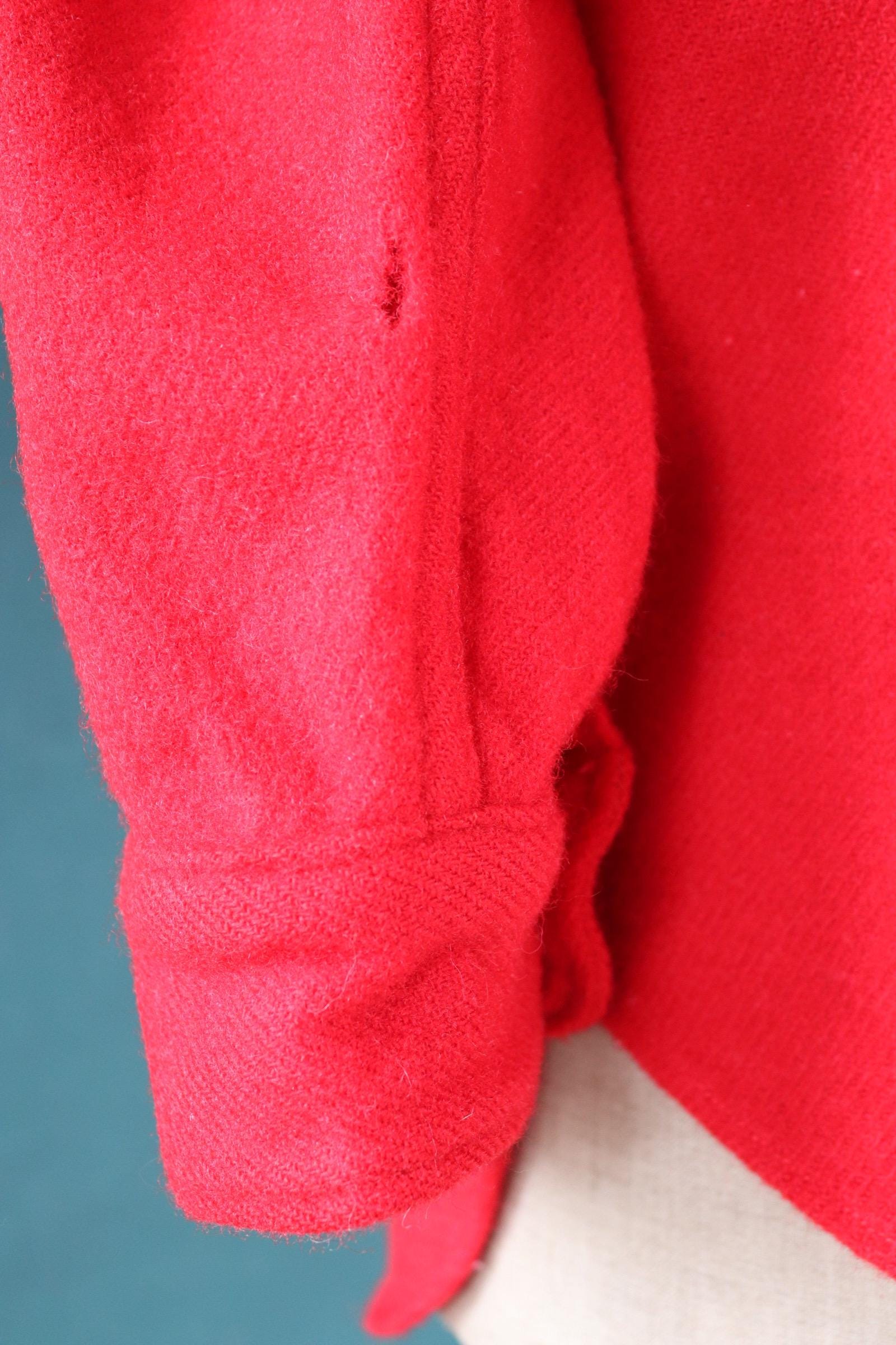 Vintage Woolrich wool shirt 1950s plain red camp camping hiking 40” chest