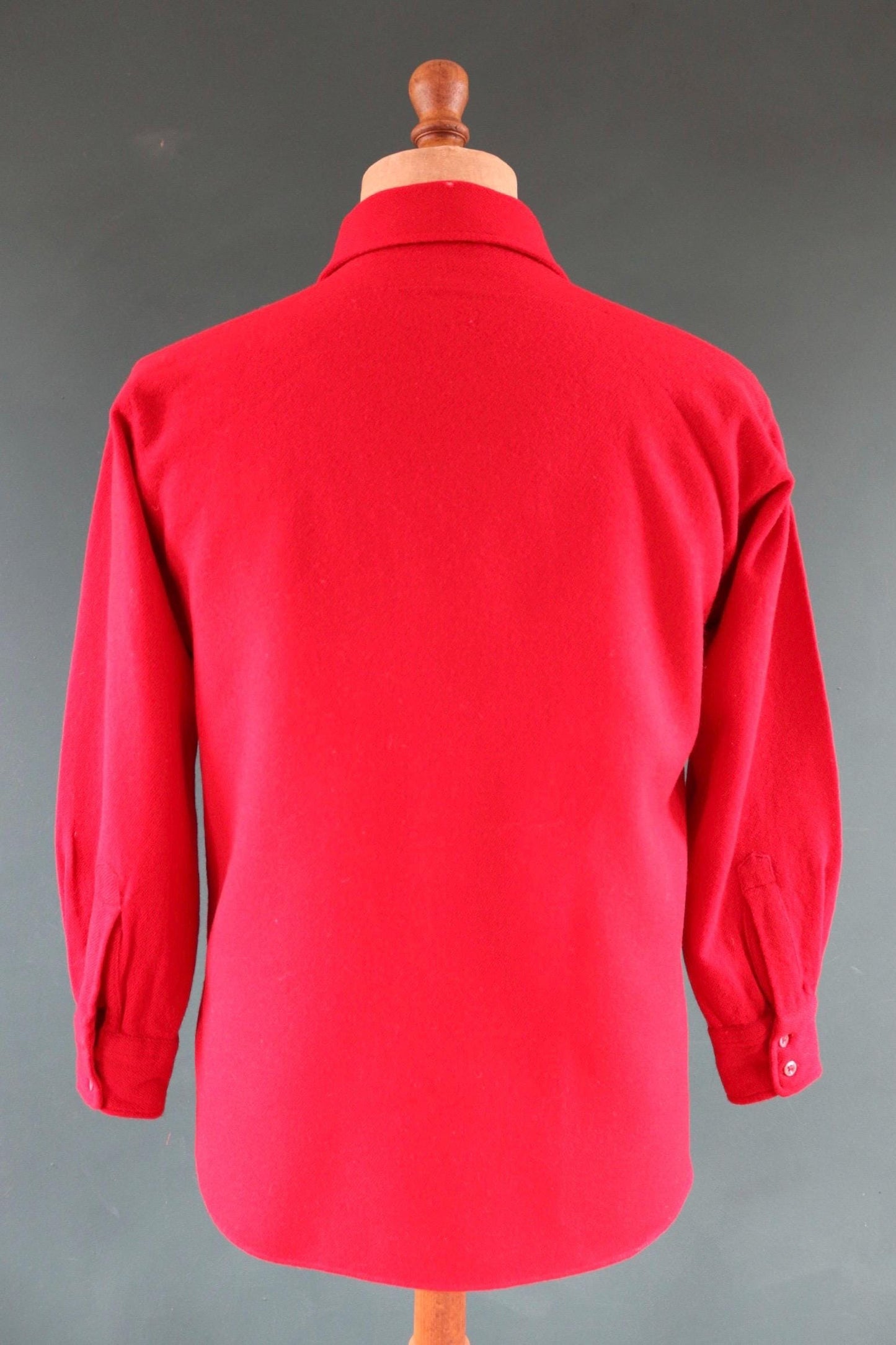 Vintage 1960s wool shirt - plain red - 41” chest