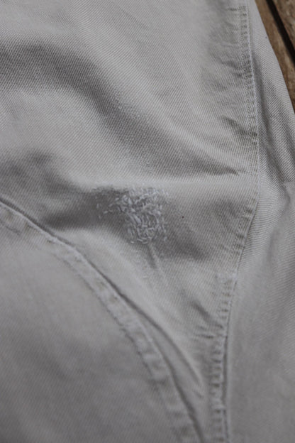 Vintage French trousers jodhpurs 1960s taupe cotton canvas hunting riding breeches 34” x 30” workwear work chore