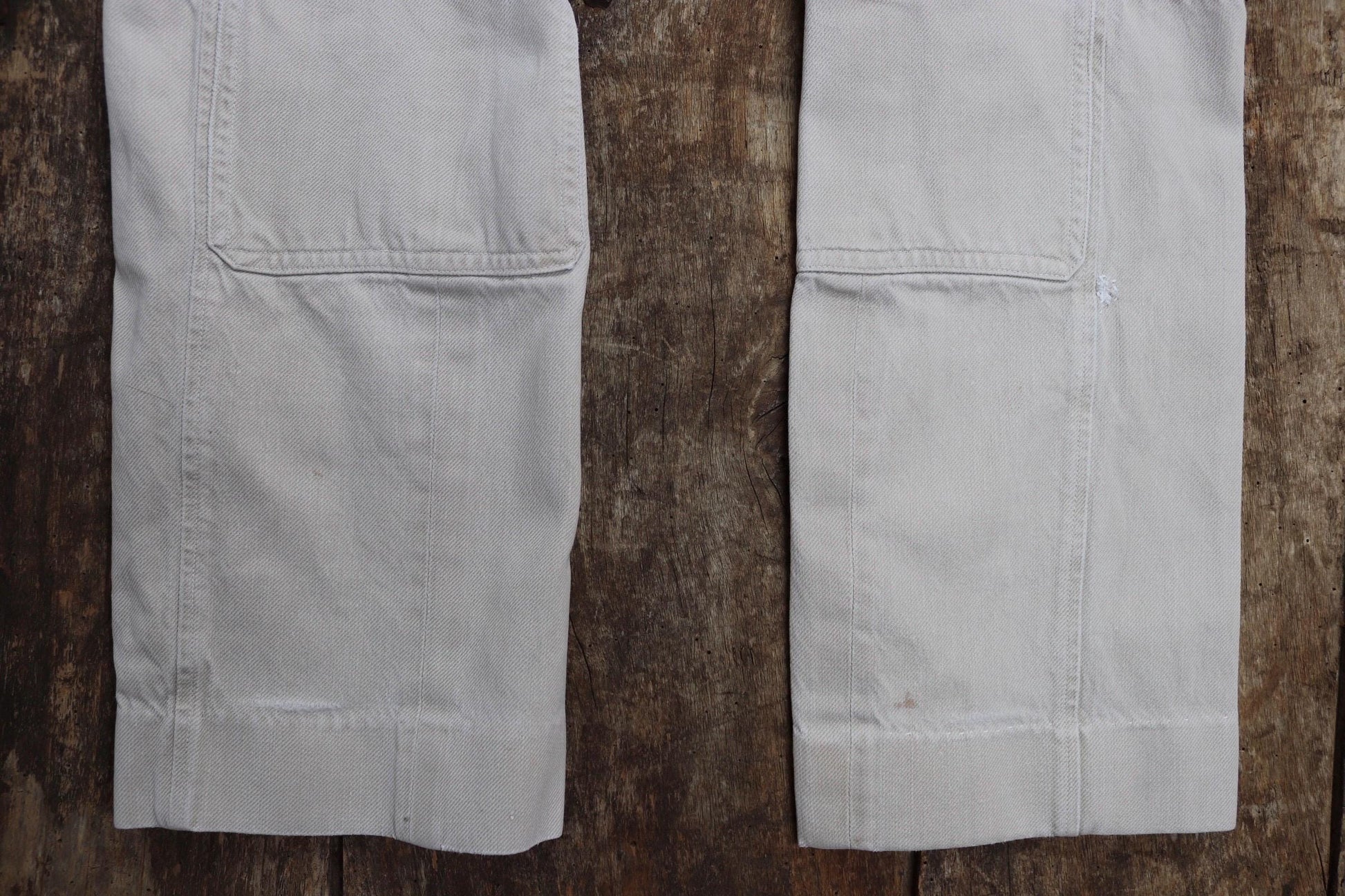 Vintage French trousers jodhpurs 1960s taupe cotton canvas hunting riding breeches 34” x 30” workwear work chore