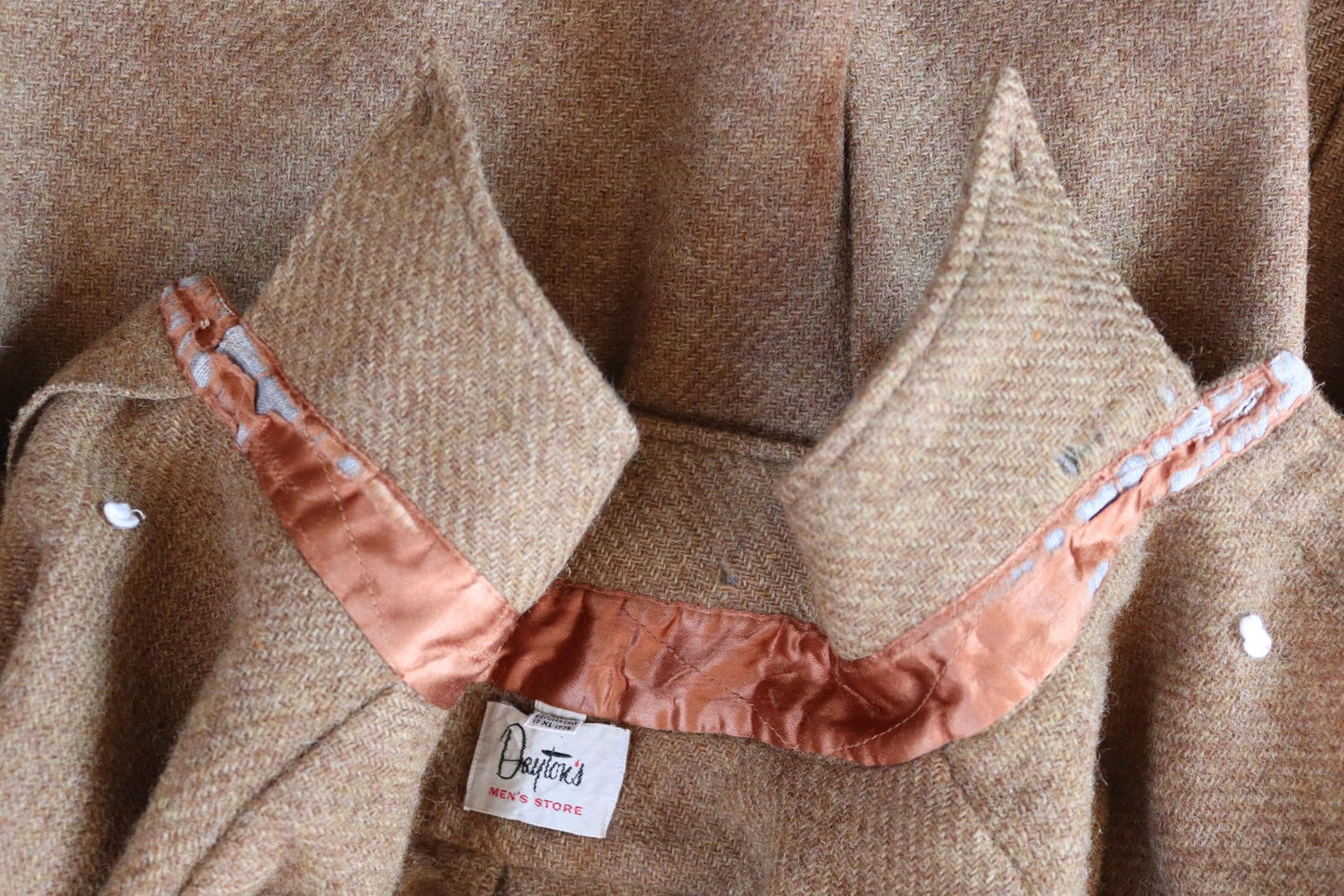 Vintage 1960s wool shirt - button down roll collar - Ivy League - 50” chest