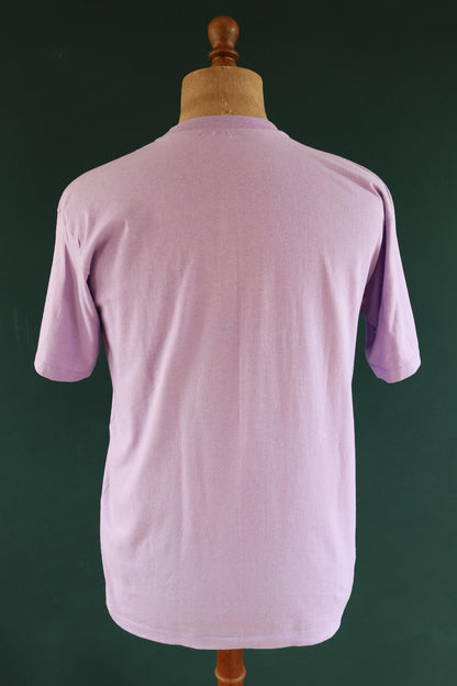 Vintage 1980s hurricane Hugo t shirt - lilac purple - neon graphic - single stitch tee - 40” chest