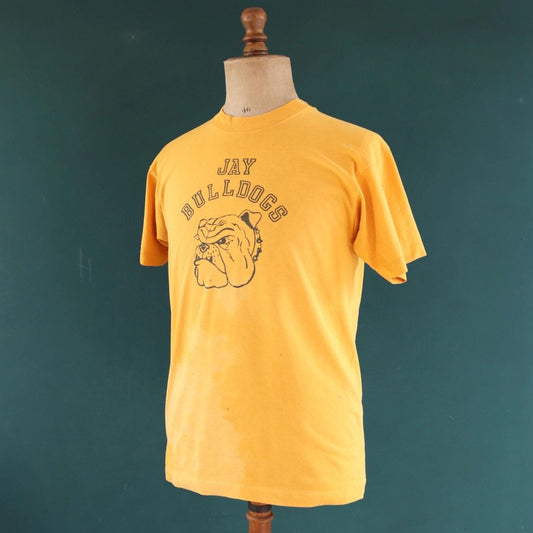 Vintage 1980s bulldog print t shirt - dog graphic tee - single stitch varsity tee - 40” chest