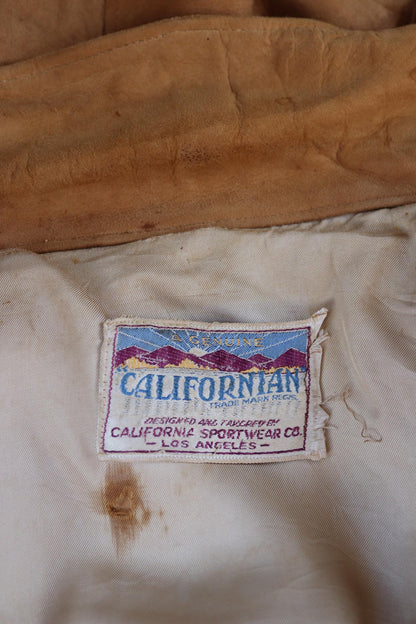 Vintage buckskin suede tassel jacket - 1940s Western cowboy - 42” chest - California Sportswear