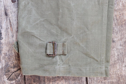 Vintage French military motorcycle trousers overalls pants khaki green cotton canvas dispatch rider 1950s army 38” x 29”