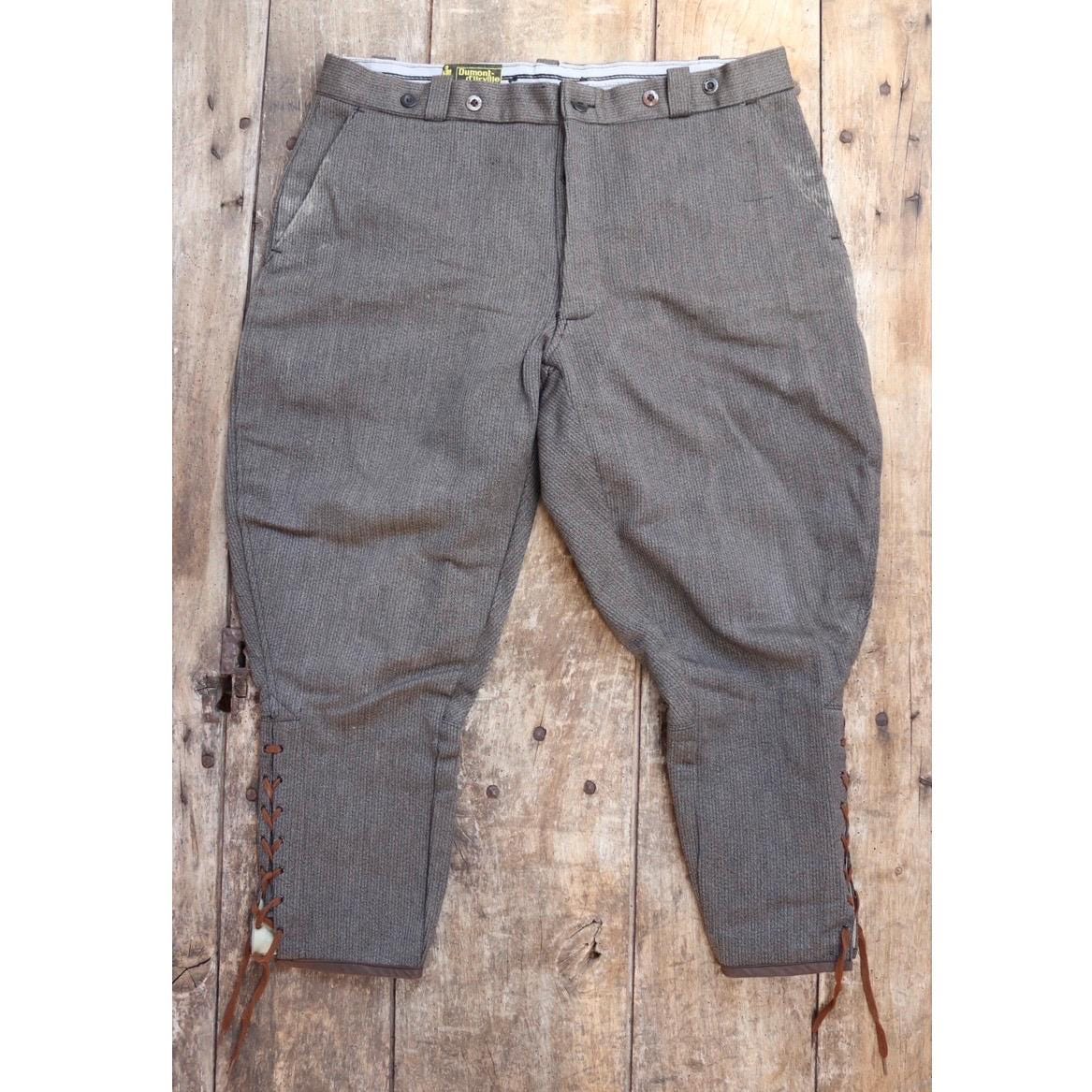 Vintage French workwear trousers jodhpurs 1960s brown velours côtelé corduroy hunting riding breeches 40” x 26”