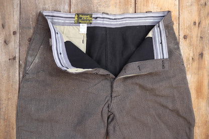 Vintage French workwear trousers jodhpurs 1960s brown velours côtelé corduroy hunting riding breeches 40” x 26”