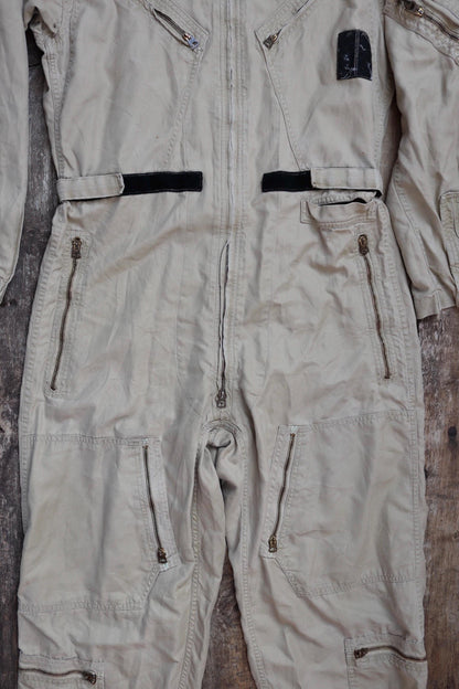Vintage 1960s USN military flight suit coveralls Vietnam light zone khaki brown overalls MIL C 5390G 40” x 34” x 28” military Conmar