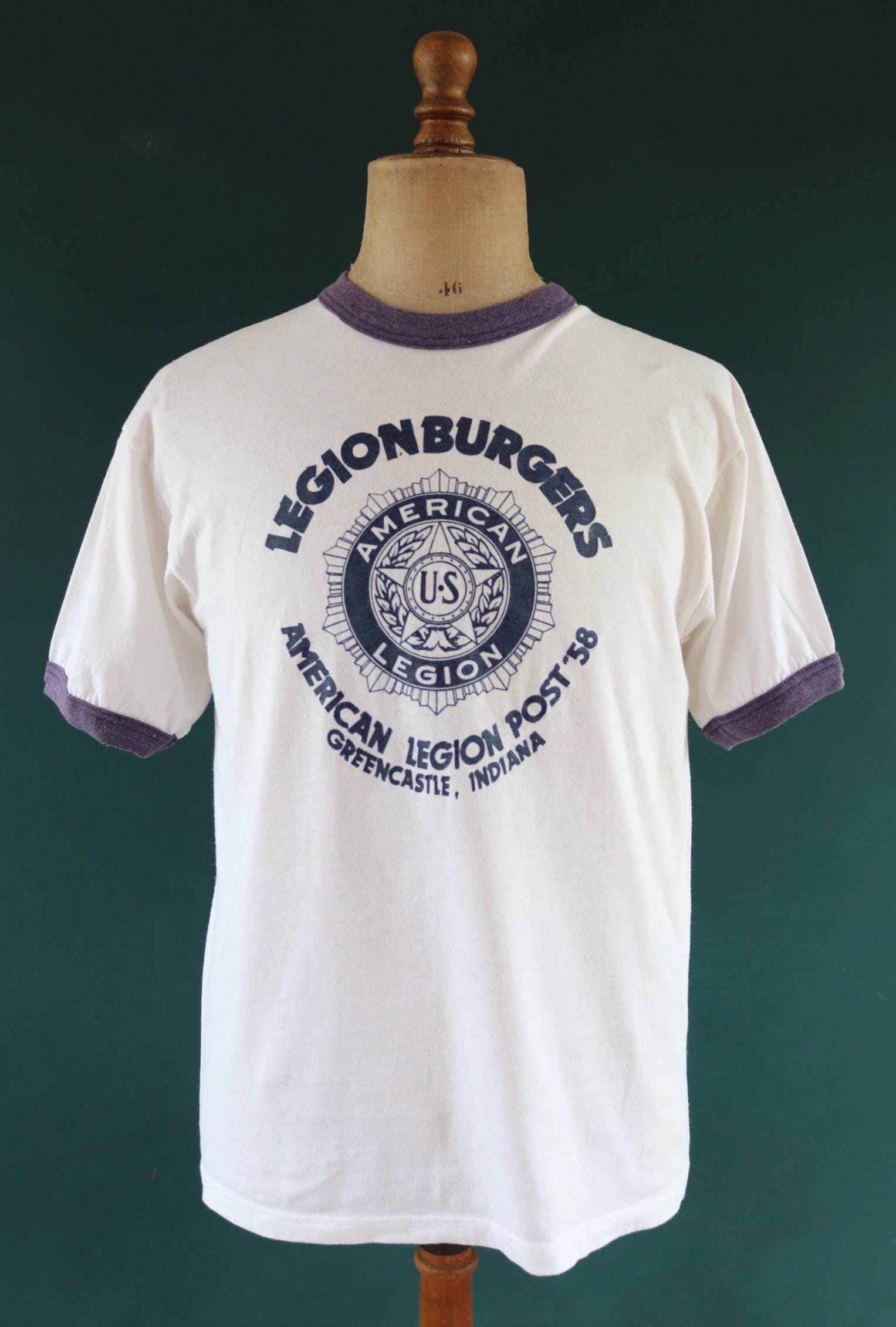 Vintage 1980s 90s t shirt - American Legion print - 42” chest - varsity sportswear - made in USA