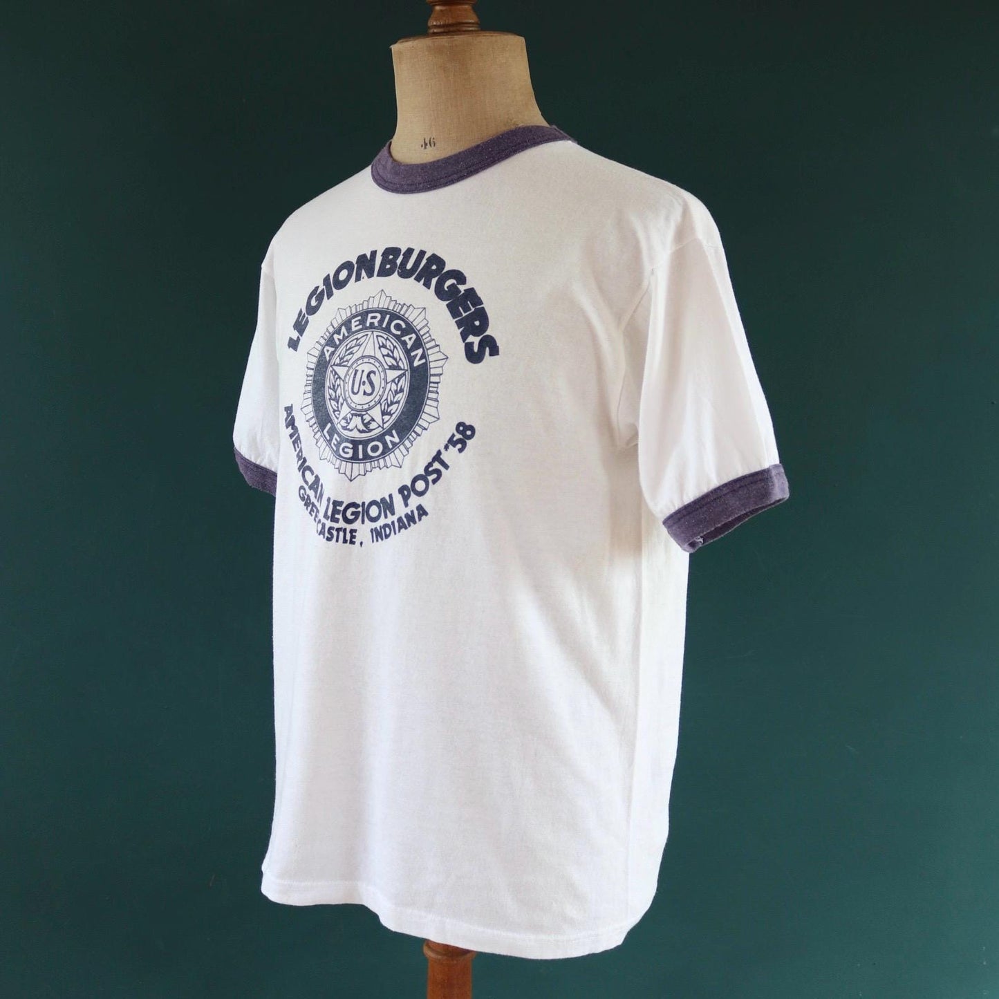 Vintage 1980s 90s t shirt - American Legion print - 42” chest - varsity sportswear - made in USA