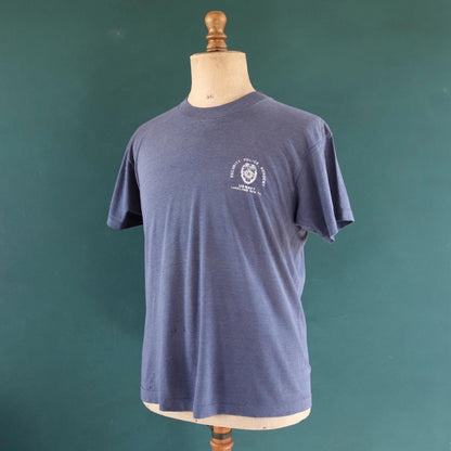 Vintage 1980s USN t shirt - US Navy Academy print - 41” chest - military sportswear - made in USA