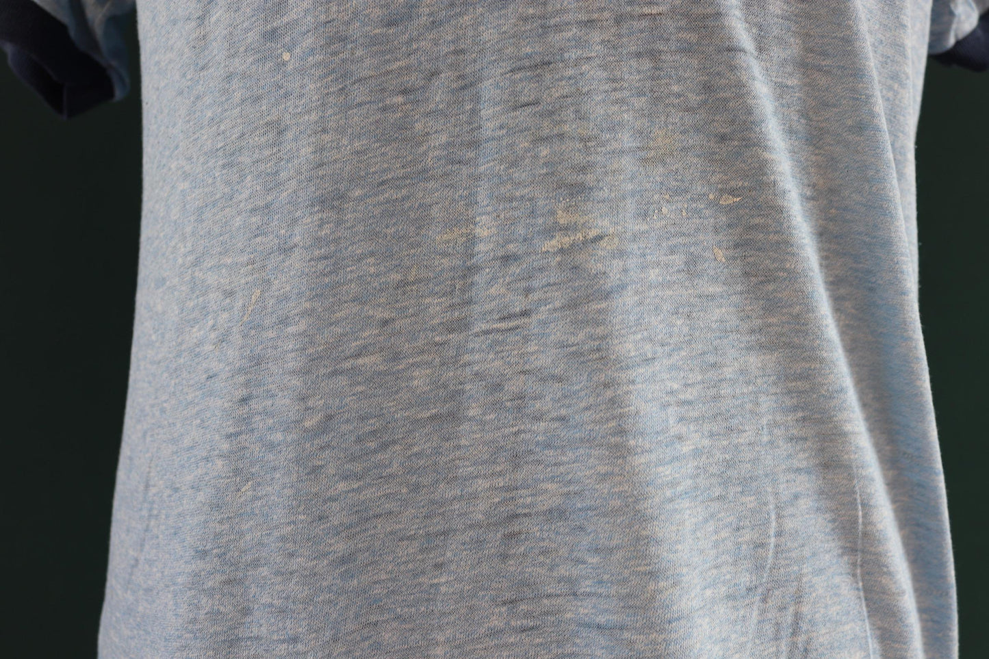 Vintage 1980s t shirt - paper thin - blue marl - 41” chest - ringer sportswear - made in USA