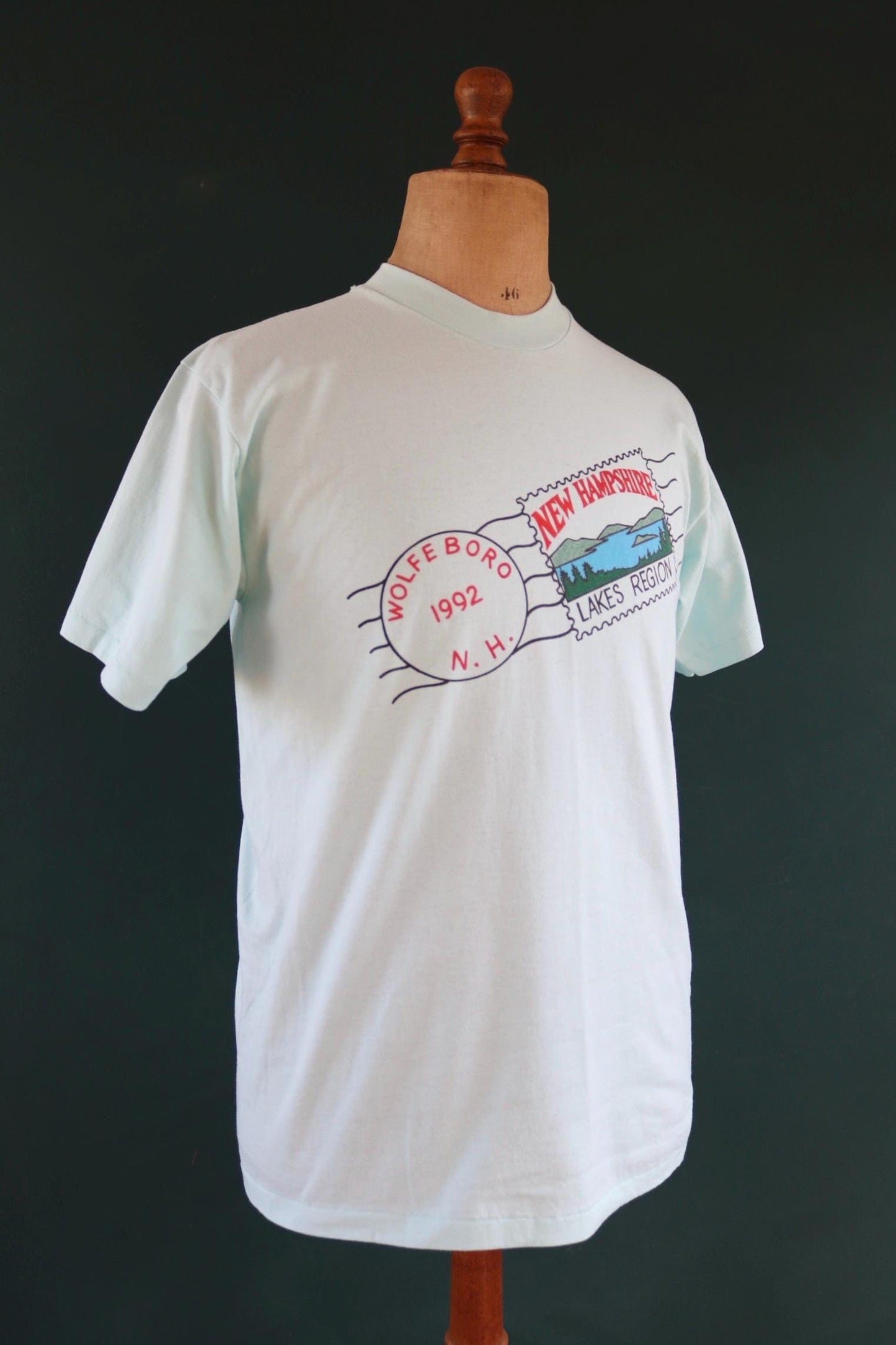 Vintage 1990s tourist t shirt - New Hampshire print - mint green - 41” chest